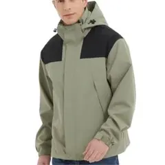 ★マウンテンパーカー メンズ M カーキ 撥水 メッシュ 登山 キャンプ 軽量