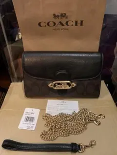 本物　Coach チェーン クロスボディ シグネチャー キャンバス