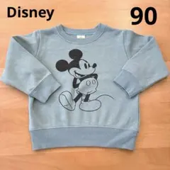 Disney baby 長袖トレーナー　裏起毛　ミッキーマウス　水色　90センチ