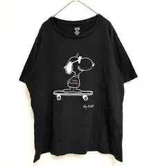 【UNIQLO×PEANUTS】スヌーピー ブラックTシャツ UT プリントXL