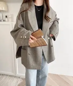 Classicalelf サイド　スリット　オーバーサイズ　ダブルジャケット M