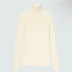 エクストラファインメリノリブタートルネックセーター 長袖 ユニクロ ニット 白