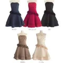 本日24時迄★【新品】高級サテン地パーティードレス赤(ワインレッド)結婚式二次会