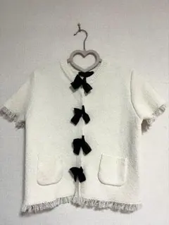 ZARA リボン付きニットジャケット