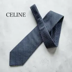 タグ付き美品 シルク100％】CELINE ネクタイ トリオンフ マカダム 茶