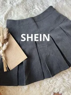 SHEIN インパン裏地付 ボックスプリーツ フレア