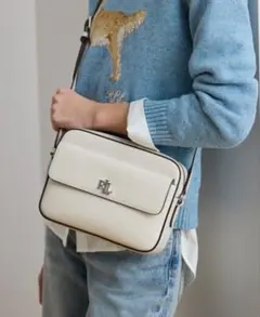 ローレンラルフローレン✨レザー　Marcy カメラバッグ　白　現行のサムネイル
