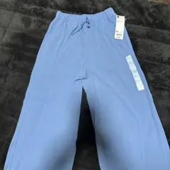 GU リブプルオンワイドフレアパンツ150 ブルー