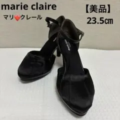 【美品】 marie claire マリクレール 黒 アンクルストラップヒールのサムネイル