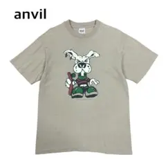90s USA製 anvil Tシャツ 半袖 スケーターパンク犬 プリント M