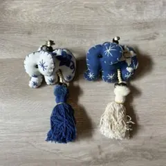 象さんタッセル付きキーホルダー