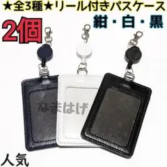2個入り■全3色■リール パスケース　黒　紺　白のサムネイル