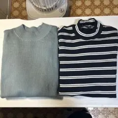 値下げ！GU &UNIQLO リブ編み 長袖 ハイネックセーター　2枚セット