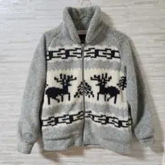 【L】Sunny Clouds カウチンセーター ボアジャケット フェリシモ