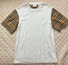 Burberry Tシャツ 近年タグ ノバチェック ホワイト ドッキング - メルカリ