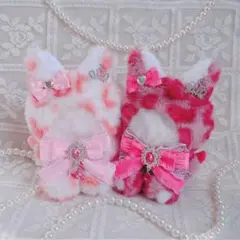 c.2 ぬい服 12cm ちびぐるみ 着ぐるみ おすわり 水色ピンク 狼 セット
