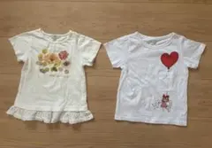 西松屋 la poche biscuit 半袖Tシャツ 白 100 2枚セットのサムネイル