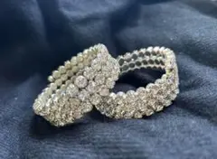 クリスタル ダブルブレスレット シルバー