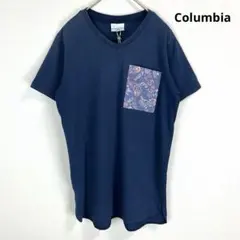 Columbia Vネック Tシャツ ペイズリーポケット ネイビー アウトドアのサムネイル