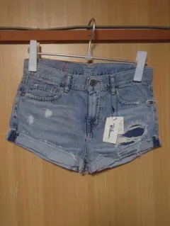 【新品】RonHarman Vintageのダメージ加工ショートデニムパンツのサムネイル
