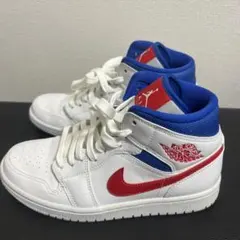 【美品】Air Jordan ハイカットスニーカー ホワイト/レッド/ブルー