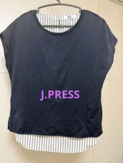 J.PRESS ネイビー Tシャツ Mサイズ ストライプインナー付きのサムネイル