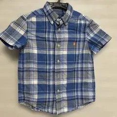 ポロ　polo ボーイズ　子供シャツ　チェック　6 120〜125センチ　青