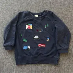 【匿名発送】petit main 車 刺繍トレーナー 100cm
