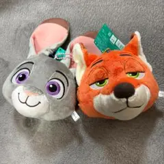 ズートピア立体フェイスポーチ　ニック　ジュディ ぬいぐるみ　チャーム　カルディ