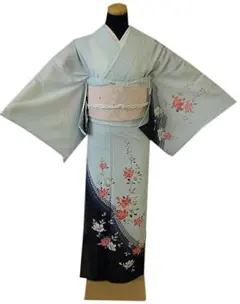 美品 夏物 ポリエステル 絽 附下 訪問着・袋なごや帯・帯〆・帯揚 Ｈ019-A