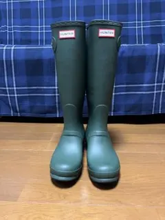 ハルさん専用 HUNTER グリーン ロングブーツ バックル付き