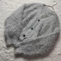 【F】LOWRYS FARM ♡ シャギー ニットカーディガン グレー 美品
