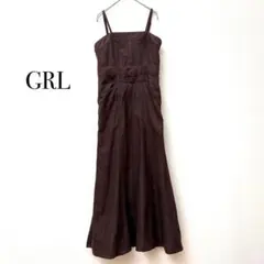 グレイル GRL キャミソールワンピース 【M】 茶 バスト部伸縮あり 肩紐調整