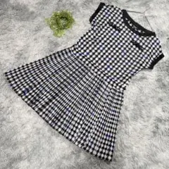 SONIA RYKIEL 千鳥柄 ワンピース プリーツ 38 M きれいめ 通勤のサムネイル