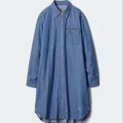 【美品】 ユニクロ デニム シャツ ワンピース Lサイズ