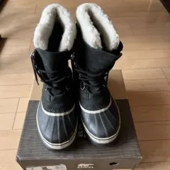 【美品】ソレル SOREL CARIBOU ブラック スノーブーツ 24cm