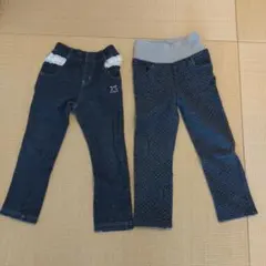 HUSHUSH デニム風長ズボン 2点セット