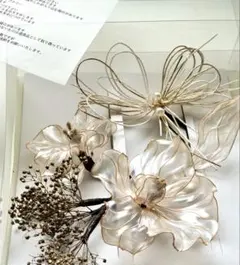 【使用1回】MIUUNA. ヘアアクセサリー アメリカンフラワー 水引