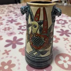 小橋川清正 琉球壺屋焼 やちむん 赤絵魚紋 酒器 抱瓶 - メルカリ