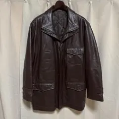 y061107 Crocodile 羊革 ラムレザー ダークブラウン LLメンズのサムネイル