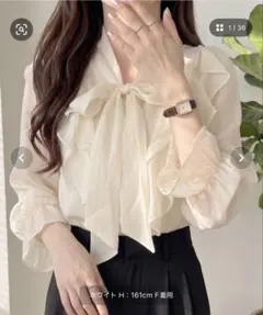 sheer ribbon tie shirt / シアーリボンタイシャツ - メルカリ