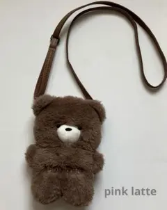 ピンクラテ くま ショルダーバッグ ぬいぐるみ バッグ ポシェット 美品