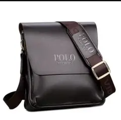 LeatherBussiness ショルダーバッグポロ縦型 メンズトレンド斜め掛