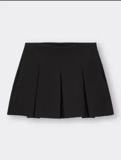 【新品未使用】GU ローウエストプリーツミニスカート ブラック 黒