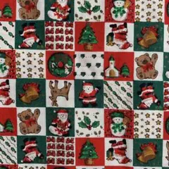クリスマス生地 チェック KIYOHARA レトロ ビンテージ 昭和レトロ
