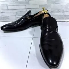 希少 PRADA ドレスシューズ ベルト ロングノーズ UK8 黒 艶感 y2kのサムネイル
