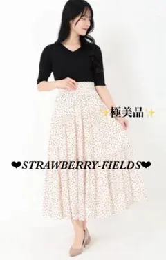 ✨極美品✨ストロベリーフィールズ パウダーサテン ティアード スカート ドット