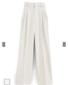 GRL グレイル タックセンタープレスストレートワイドパンツ オフホワイト