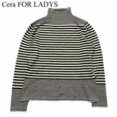 CERO FOR LADYSセラフォー　タートルネック ボーダー ニット