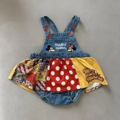 ミッキーミニーデニムロンパース　バースデイ　futafuta